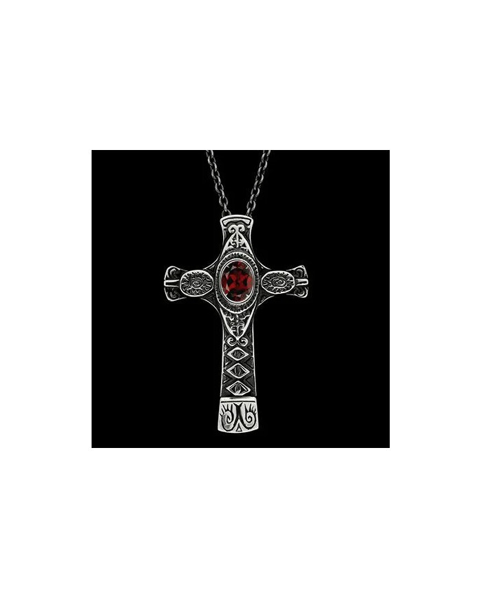 COLLANA LA CROCE PREZIOSA GRANATO