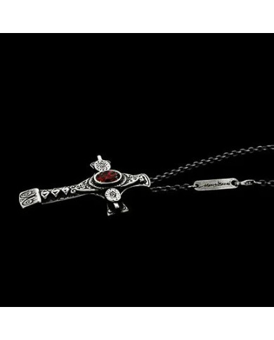 COLLANA LA CROCE PREZIOSA GRANATO