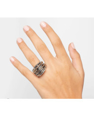 ANELLO MANDILE INSERTI ARGENTO E BRONZO