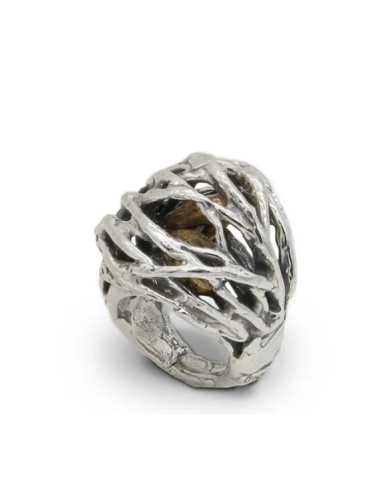 ANELLO SASSI GRANDE ARGENTO 925 E PEPITE BRONZO